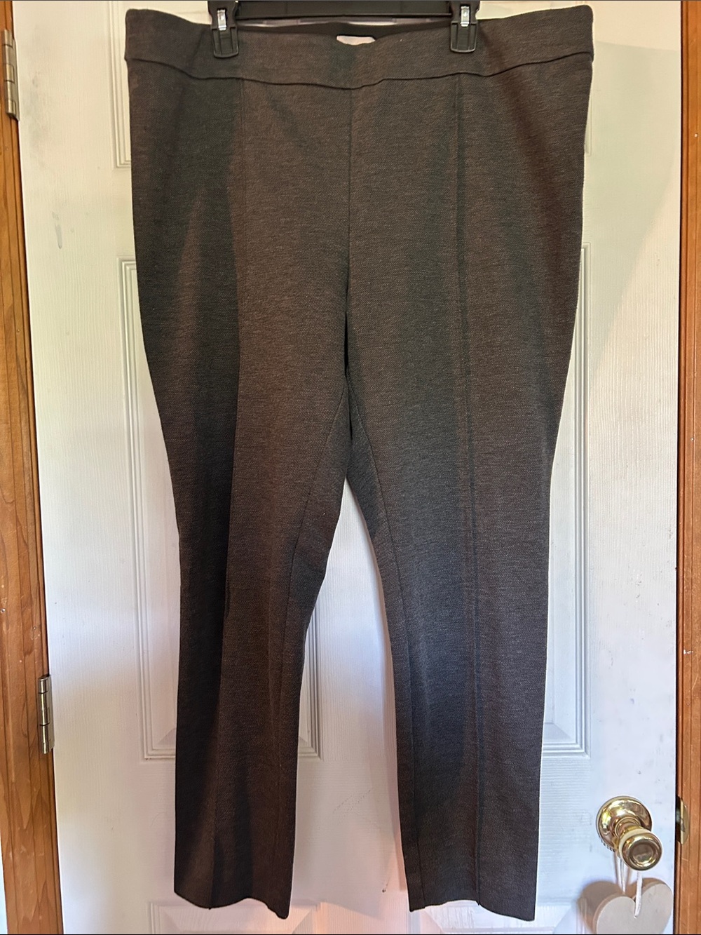 Womens Dark Gray Stretch Knit Pants